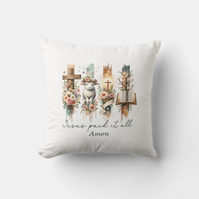 Almofada Páscoa religiosa (Frente)