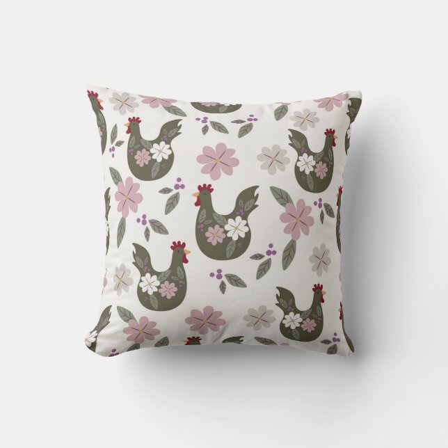 Almofada Páscoa sem costura com frango. (Frente)
