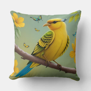 Almofada Pássaro Amarelo no Galho