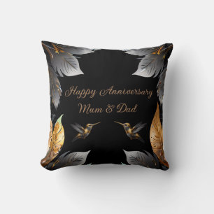 Almofada Pássaro Beija-flor Dourado Personalizado Feliz Ani
