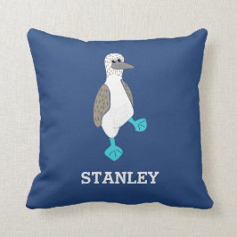 Almofada Pássaro Booby de Pé Azul de Cartoon Personalizado