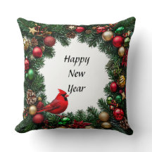 Pássaro Cardinho Vermelho no Decor Festivo