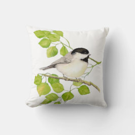 Almofada Pássaro de Frango Preto com Capa Preta com Aquarel