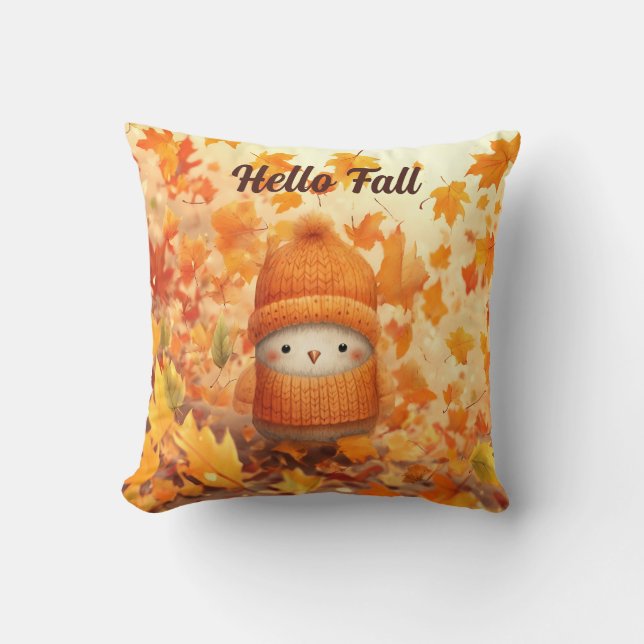 Almofada Pássaro de outono bonito vestido para outono (Frente)