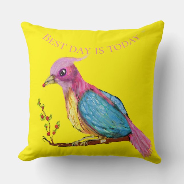 Almofada Pássaro do Paraíso | O Melhor Dia É O Travesseiro  (Frente)
