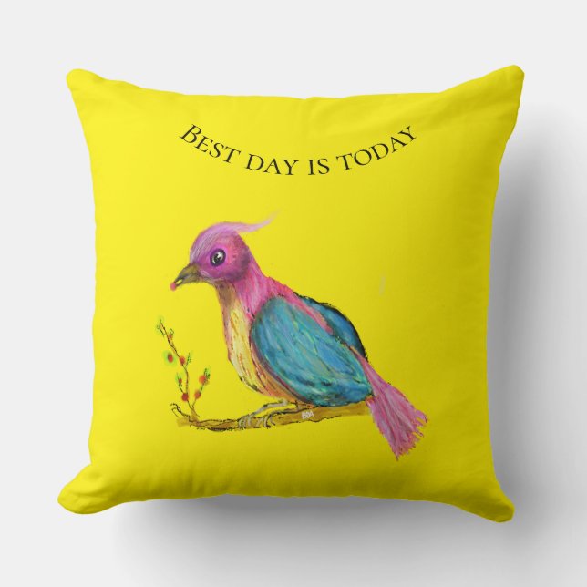 Almofada Pássaro do Paraíso | O Melhor Dia É O Travesseiro  (Frente)