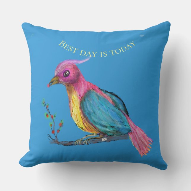 Almofada Pássaro do Paraíso | O Melhor Dia É O Travesseiro  (Frente)