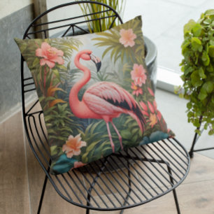 Almofada Pássaro Flamingo Tropical Rosa Gordo