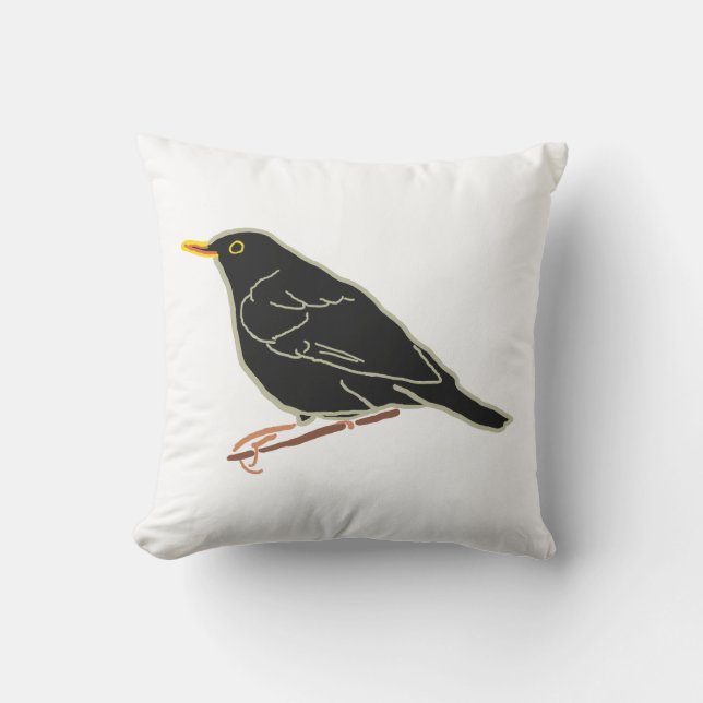 Almofada Pássaro Negro (Frente)