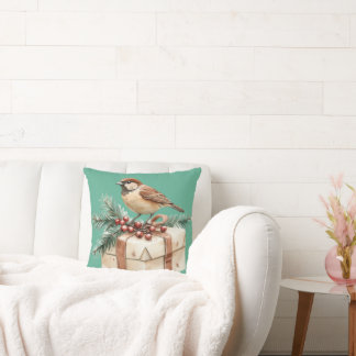 Almofada Pássaro presente de Natal