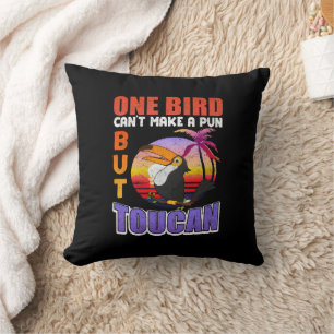 Almofada Pássaro Tátil Tropical Vintage Encantado Toucan Pu