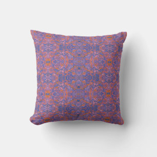 Almofada Pássaros árabes Bohemian Oriental Boho Blue Orange