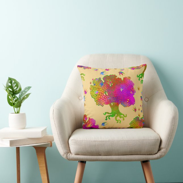 Almofada Pássaros Árvores - Sol (Cadeira)