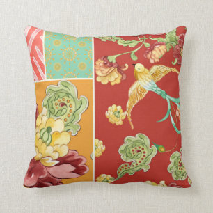 Almofada Pássaros boémios modernos da flor do estilo da