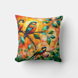 Almofada Pássaros Coloridos em Ramos Summertime