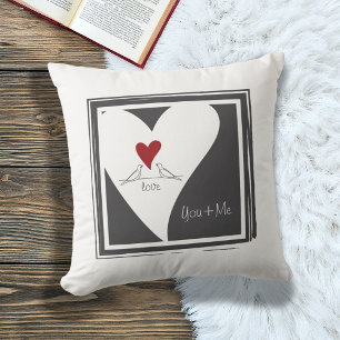 Almofada Pássaros de Amor Modernos Simples Personalizados C