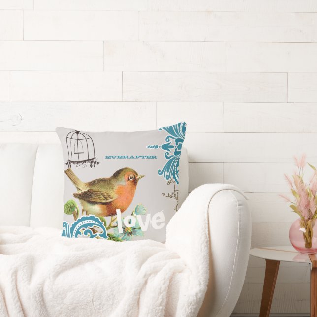 Almofada Pássaros-de-Cinza-de-chalé-santa (Sofá)