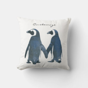 Almofada Pássaros do Amor Casal Pinguim Thunder_Cove