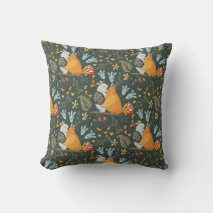 Almofada Pássaros do Amor Padrão Boêmico Floral