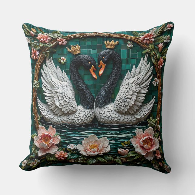 Almofada Pássaros Românticos Elegantes Decoração (Frente)
