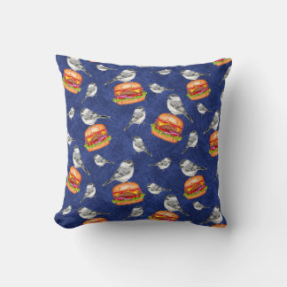 Almofada Pássaros Tahoe Cheeseburger em Azul Profundo