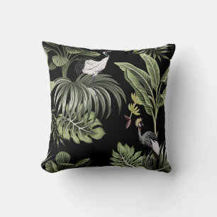 Almofada Pássaros tropicais, palmeiras, proibição