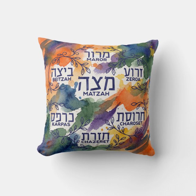 Almofada Passover Seder Plate Leaning Pillow for Seder (Frente)