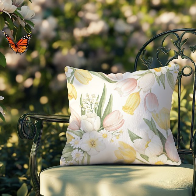 Almofada Pasta de Água Tulipas Daffodils Primavera (Criador carregado)