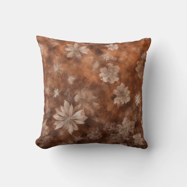 Almofada Pasta de ferrugem Pé-de-bruxaria Padrão de flores  (Frente)