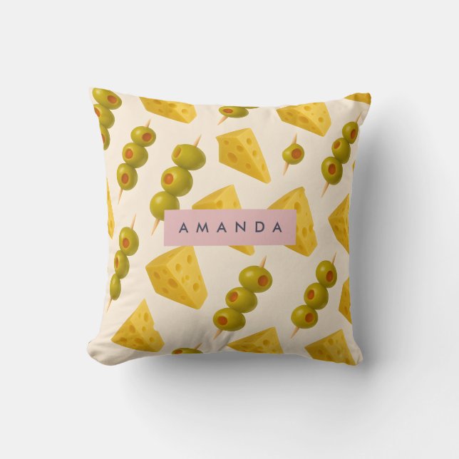 Almofada Pasta personalizada e padrão oleícola (Frente)