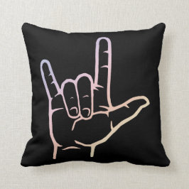Almofada Pastel ASL I Love You Travesseiro decorativo