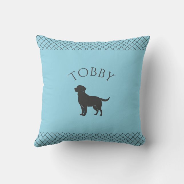 Almofada Pastel Blue Labrador Retriever Custom Matching (Verso)