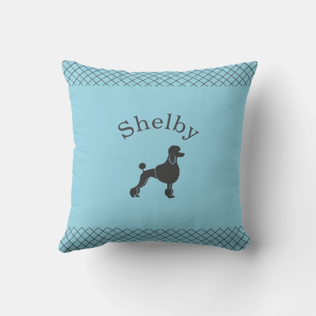 Almofada Pastel Blue Poodle  Personalized Matching (Verso)