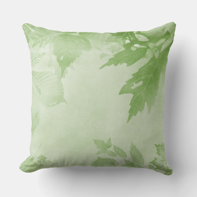 ALMOFADA PASTEL CAIR FOLHAS VERDES (Frente)