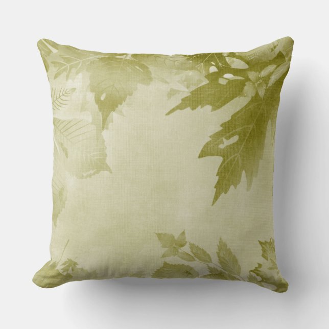 ALMOFADA PASTEL CAIR FOLHAS VERDES (Frente)