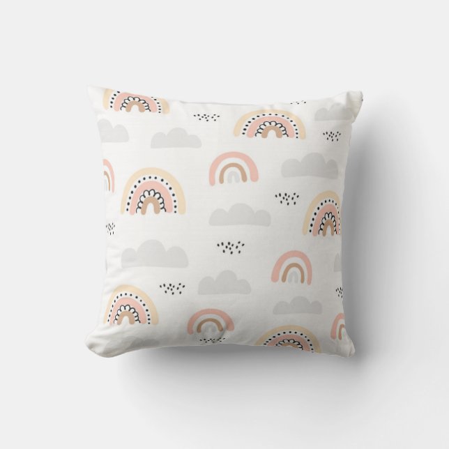 Almofada Pastel Clouds & Boho Rainbows Cushion (Frente)
