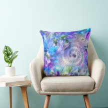 Pastel Cores Whimsical Abstrato Azul Roxo Verde