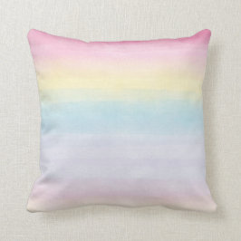 Almofada Pastel dos arcos-íris da aguarela - todas as