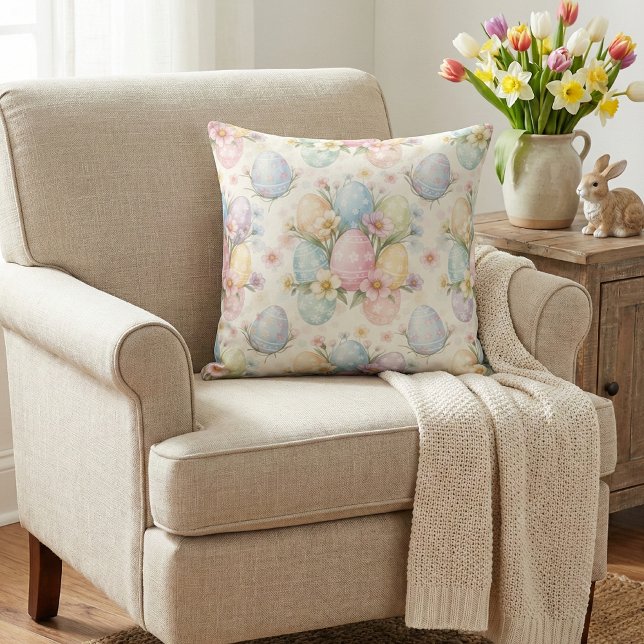 Almofada Pastel Easter Egg & Spring Blossom (Criador carregado)