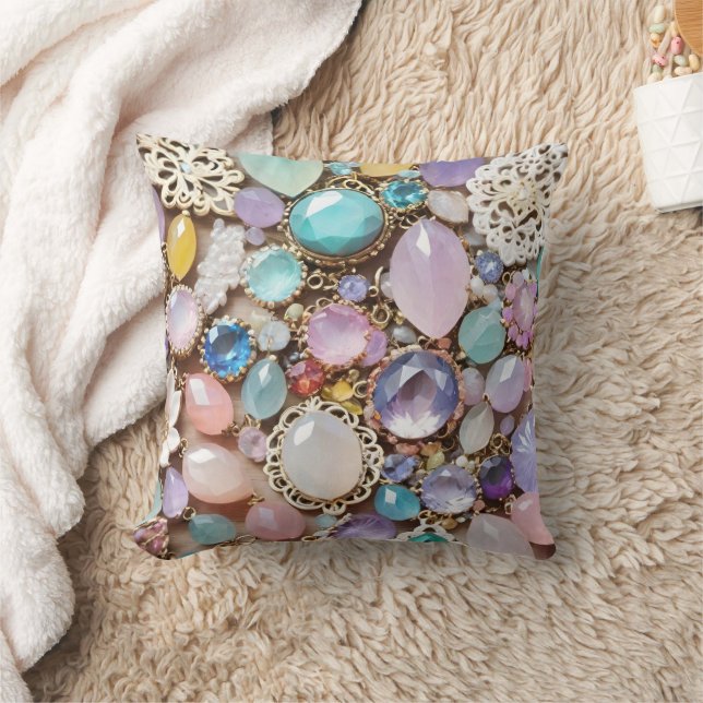 Almofada Pastel Gems And Jewels In Pinks & Purples (Cobertor)