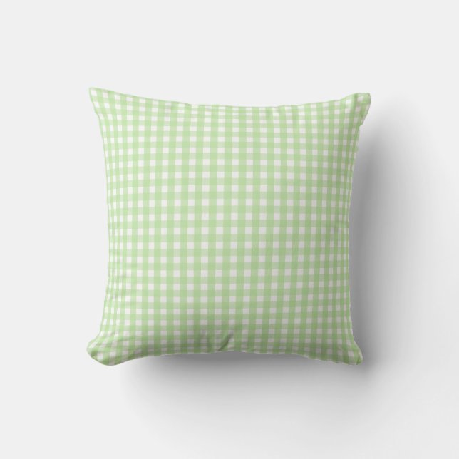 Almofada Pastel Green Gingham Pattern (Frente)