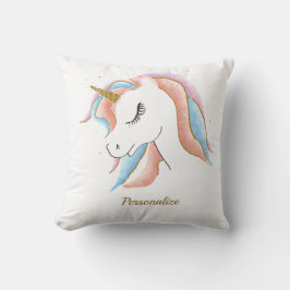 Almofada Pastel Grito Unicorn Girly Pink Blue Personalizado