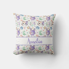 Almofada Pastel Kawaii Animal Cute Watercolor Nursery Deco