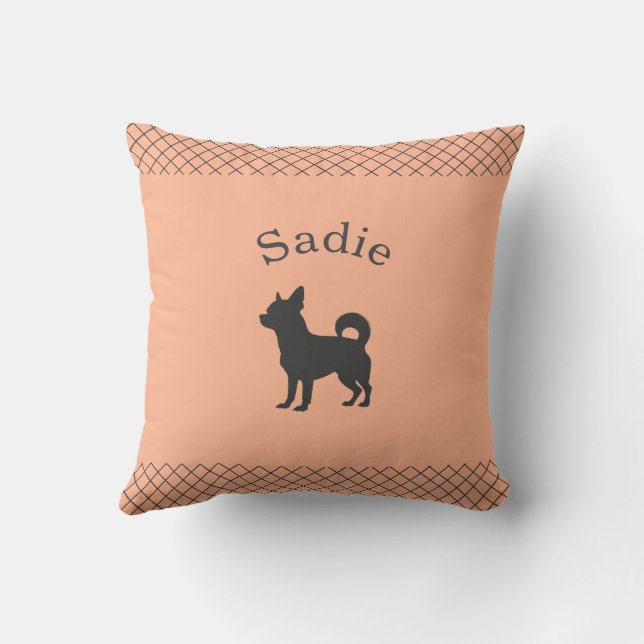 Almofada Pastel Orange Chihuahua | Personalized Matching (Verso)