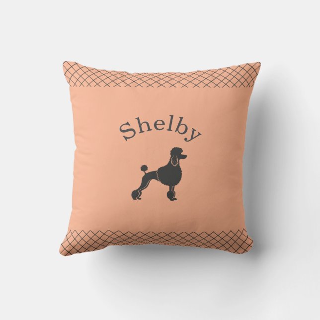 Almofada Pastel Orange Poodle Personalized Matching (Verso)