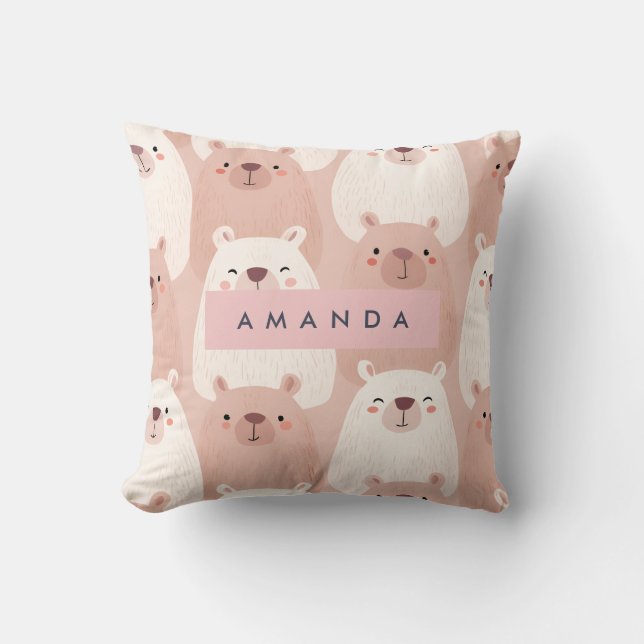 Almofada Pastel Personalizado Capybara Adorável (Frente)