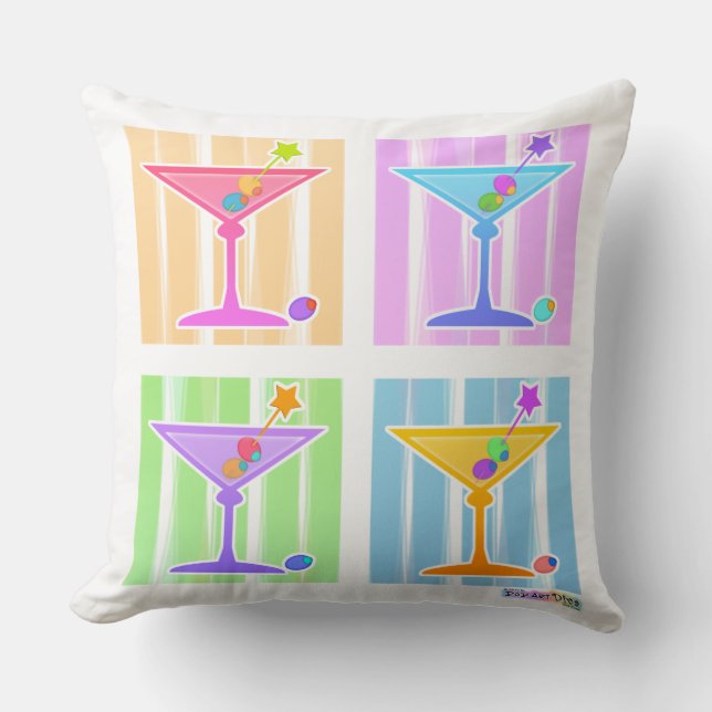 ALMOFADA PASTEL POP ART MARTINIS (Frente)