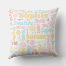 Almofada Pastel preppy smilie faces star name Sophie