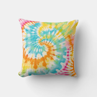 Almofada Pastel Rainbow Tie Dye Spiral Pattern
