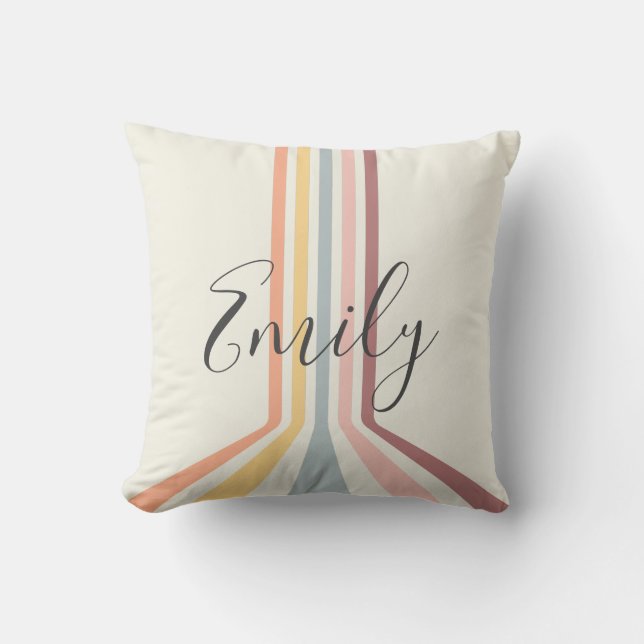 Almofada Pastel retro estilo stripes design (Frente)